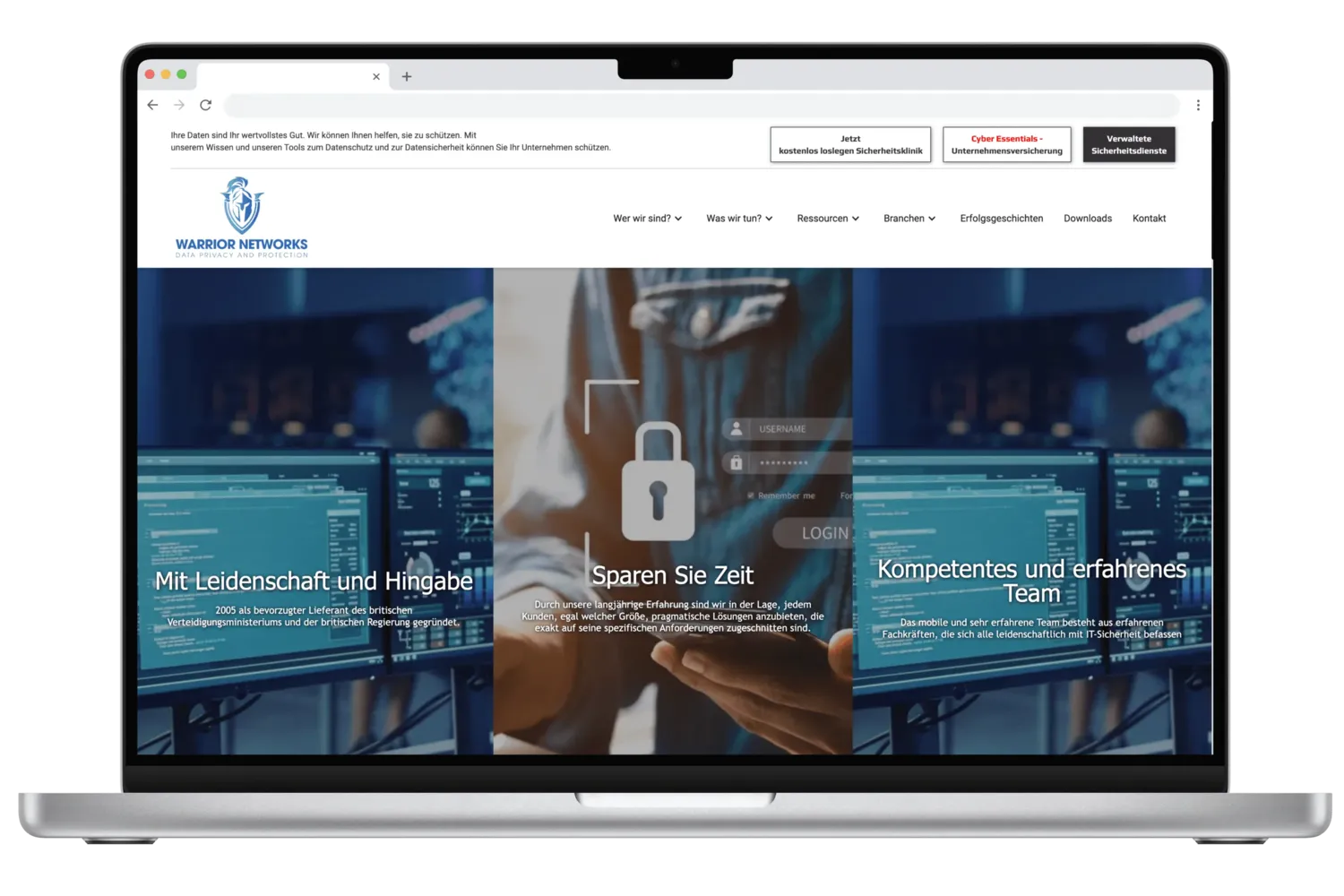 Referenz Website Macbook